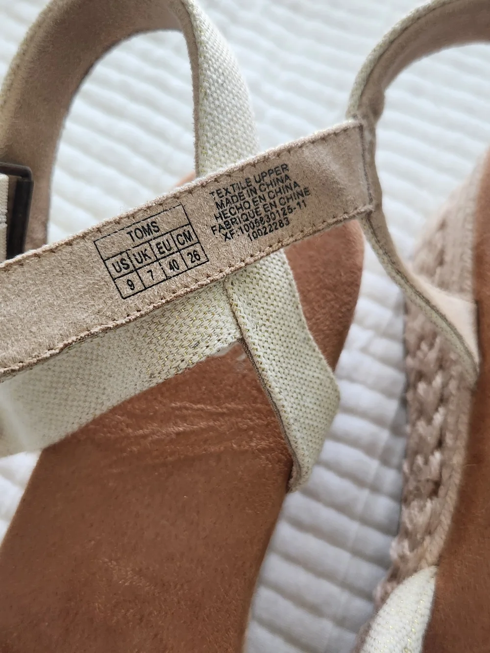 Toms Cream Canvas Knot Espadrille Sandals
